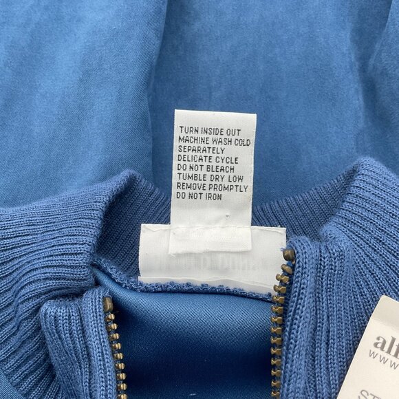 Alfred Dunner LS Full Zip Snowflake Embr Slash Pockets Ribbed Trim Bomber 12 NWT - Picture 6 of 7